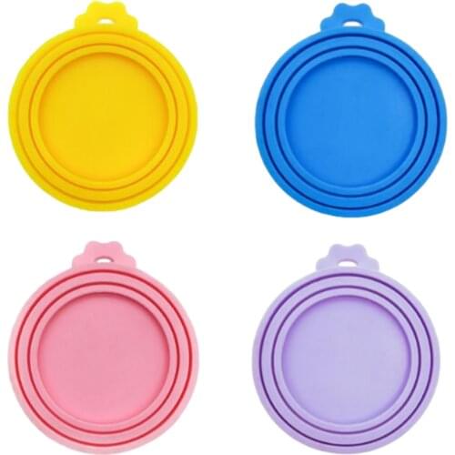 Silicone Canned Lid Sealed Feeders Food Can Lid For Dog Cat Storage Top Cap Reusable Cover Lid Fresh-keeping Lids Pet Supplies