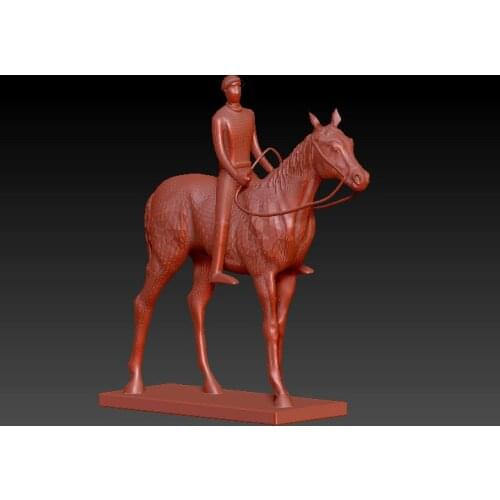 Horse riding sculpture 3d STL 3D model for cnc or 3D printers in STL file format -horse