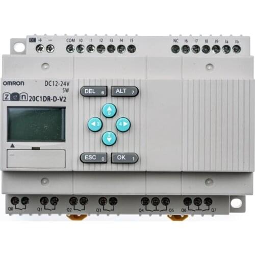 ZEN-20C1DR-D-V2 ZEN Logic Module, 12 → 24 V dc Relay, 12 x Input, 8 x Output With Display