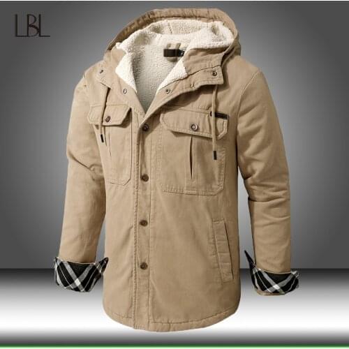 Winter Men Hooded Parkas Fur Linner Thicken Jacket Male Casual Warm Overcoat Snow Windbreaker Man Coats Classic Windproof Parka