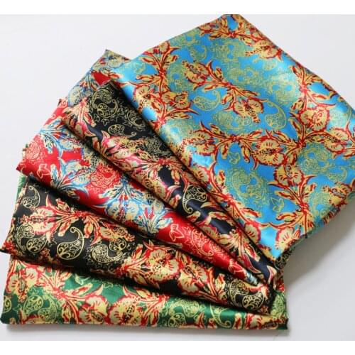 1 meter X 1.48 meter Retro Paisley Fabric Soft Satin Printed Material For Scarf