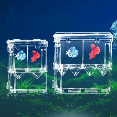 Aquarium Breeder Box Breeding Incubator Small Fish Hatchery Acrylic Divider for Shrimp Clownfish Aggressive Fish Injured Fish