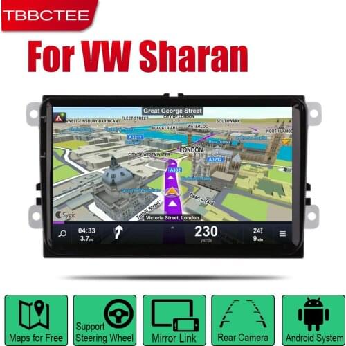 Android 2 Din Auto Radio For Volkswagen VW Sharan 2010~2018 Car Multimedia Player GPS Navigation System Radio Stereo