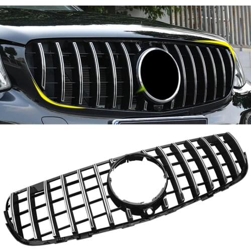 Car Accessories Front Grille Middle Net Grills Assembly Frame Cover Parts For Mercedes-Benz GLC-Class X253 C253 2015-2020