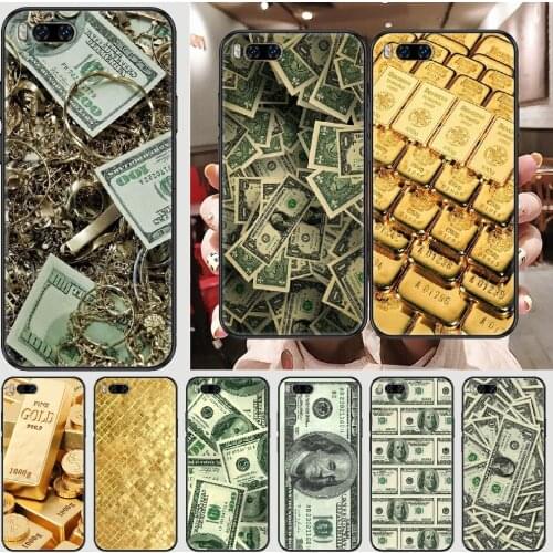 Money Dollars gold Phone case For Xiaomi Mi Max Note 3 A2 A3 8 9 9T 10 Lite Pro Ultra black trend hoesjes pretty Etui 3D shell