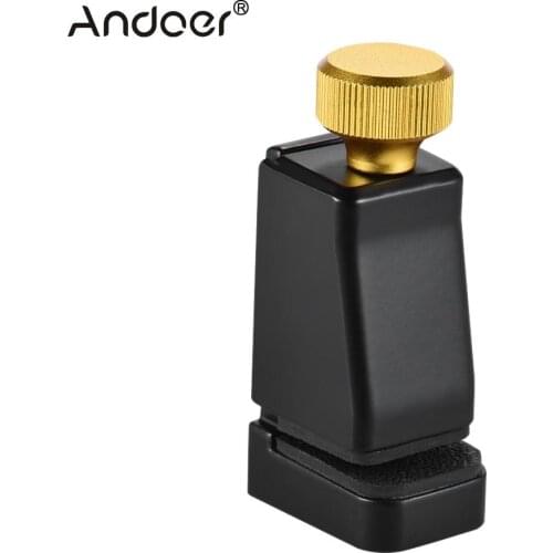 Andoer LC-12 Phone Holder Mini Cell Phone Clamp Tripod Adapter w/3pcs 1/4" Screw Holes for Smartphones Tripod Video Slider