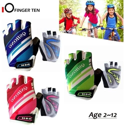 Gel Padding Half Finger Kids Cycling Gloves Outdoor Sport Road Mountain Bike Monkey Bars Fit Boy Girl Youth Age 2-12