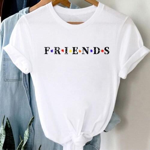 T-shirt For Women 2021 Letter Friends T-shirts friends tv show graphic t shirt Summer Short Sleeve Femme Fashion Top Female