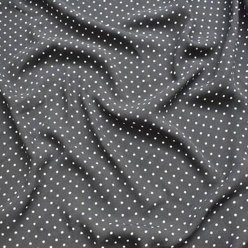 HLQON polyester plain Chiffon white dot black fabric for dress cloth felt patchwork tissue coat Sewing DIY Material by 100x145cm