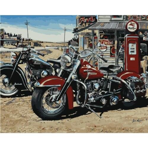 Painting By Number DIY Dropshipping big size Retro cool motorcycle Still life Canvas Room Decoration Art picture Child Gift