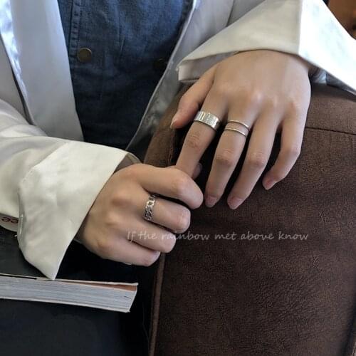 Harajuku Fashion Adjustable Rings For Women Korean Simple Punk Three Ring Set Gold Silver Color Statement Hip Hop Jewelry 2020