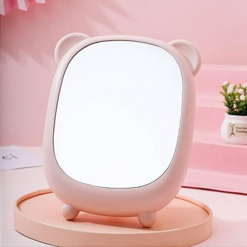 Cartoon Rabbit Cosmetic Mirror Desktop Mirror Decorative Mirror Girl Retractable Stent Makeup Mirrors Bathroom Accessories