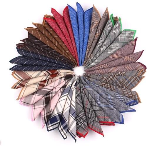 Suits Pocket Square For Men Business Chest Towel Hanky Gentlemen Hankies Classic Plaid Mens Handkerchief