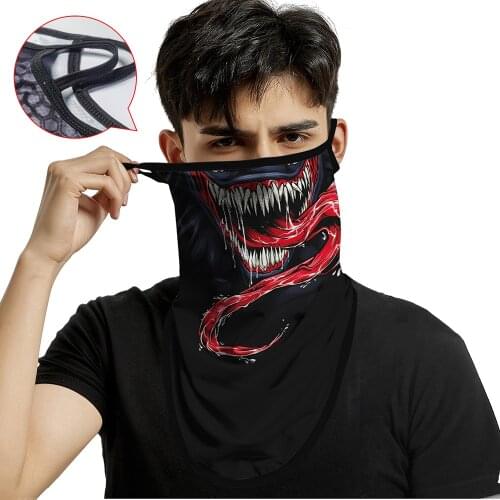 Summer Venom Neck Buff Scarf Army Balaclava Motorcycle Face Shield With Earloop Breathable Face Mask Windproof Bandana Punisher