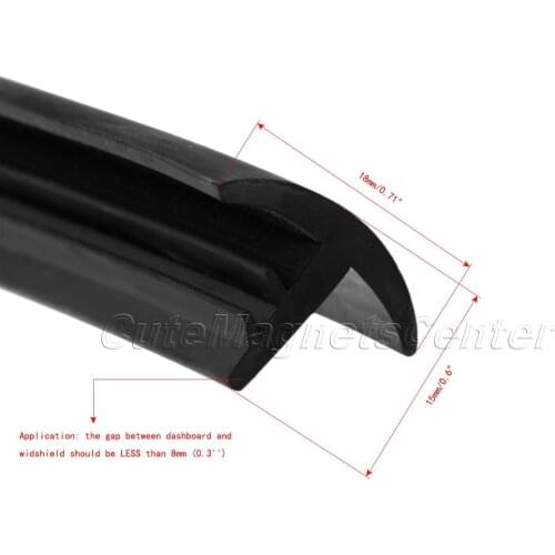 Mtsooning 1.6m Noise Insulation Soundproof Dustproof Sealing Strip Rubber for Auto Car Dashboard Windshield Edges