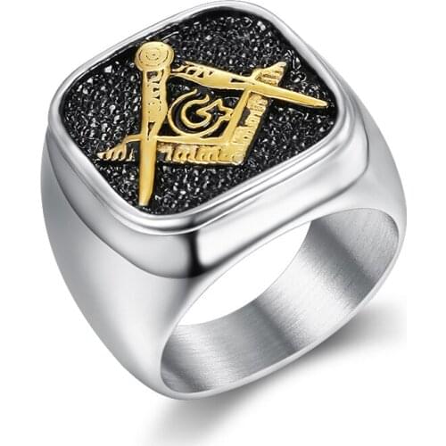 New trendy dropshipping masonic rings 316 stainless steel freemason masonic signet rings party band wedding jewelr