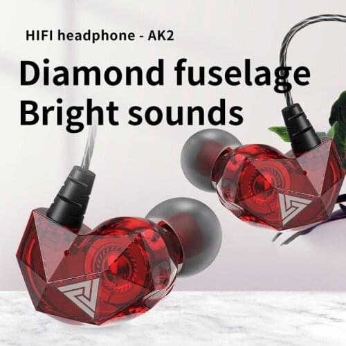 Original QKZ AK2 Sport Headphone With Mic Diamond Fuselage Earphone Earbuds Sport Earpiece With Mic Comfortable To Wear