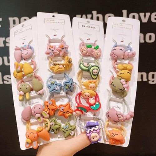 New Girls Cute Cartoon Elastic Hair Bands Children Ponytail Holder Scrunchie Rubber Band Kids Fashion Hair Accessories