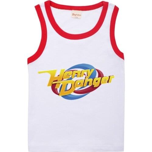 Graphic Gym Sport Vests Henry Danger Kawaii Clothes100% Cotton Kids Singlets Slim Fit High Quality Fitness Bodybuilding Tank Top