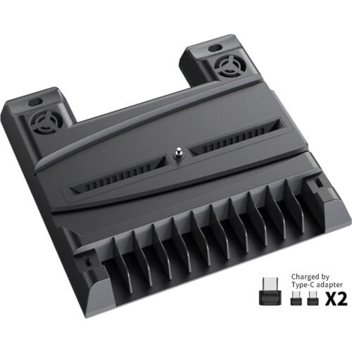 For PS5 Console Vertical Cooling Fan Stand With 11 Game Slot Dual Controller Charging Station Charger For SONYPlaystation PS5