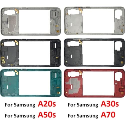 10Pcs Middle Frame Housing Center Chassis Cover For Samsung Galaxy A20S A30S A50S A70 Bezel Middle Plate Housing Replacement