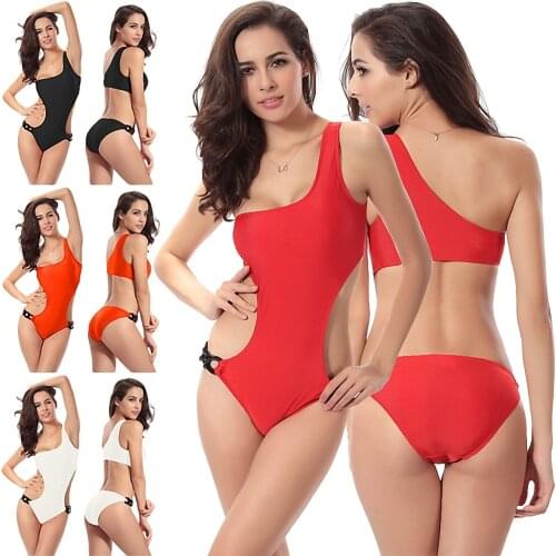 2020 Women Solid Bikinis Sexy Print One Piece Backless Swimsuit Female Bathing Suits Bodysuit Beach Wear New Swim Suit Monokini