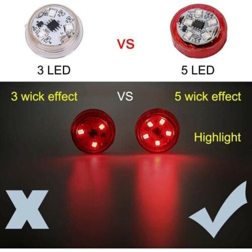 Strobe Car door Light Warning 4pcs 5-LED 5W Accessories Decor Exterior Red Anti-collision