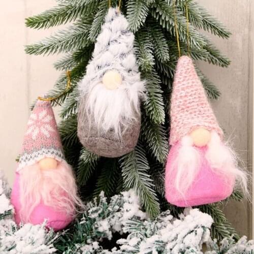 4pcs Christmas Tree Hanging Gnomes Ornaments Handmade Swedish Tomte Gnome Plush Scandinavian Holiday Home Decor