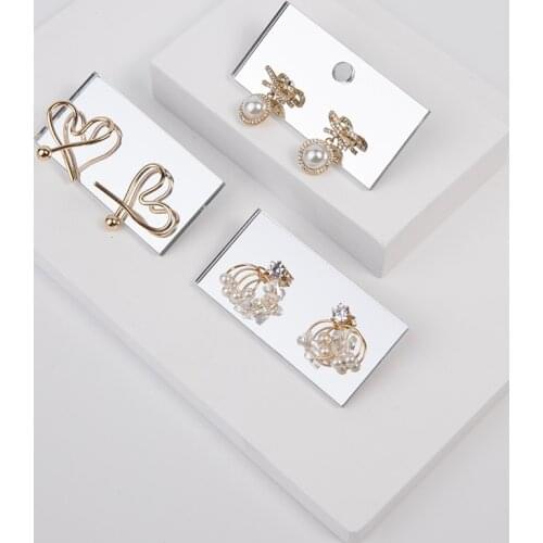 5 pcs Acylic Mirror Earrings Display Tray Earrings Display Card Hang up Jewelry Display Stand