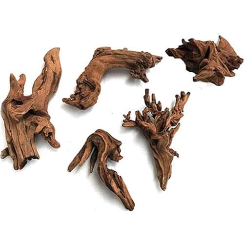 5Pcs Aquarium Wood Decoration Driftwood Branches Natural Fish Tank Habitat Decor Wood for Lizard Assorted Size