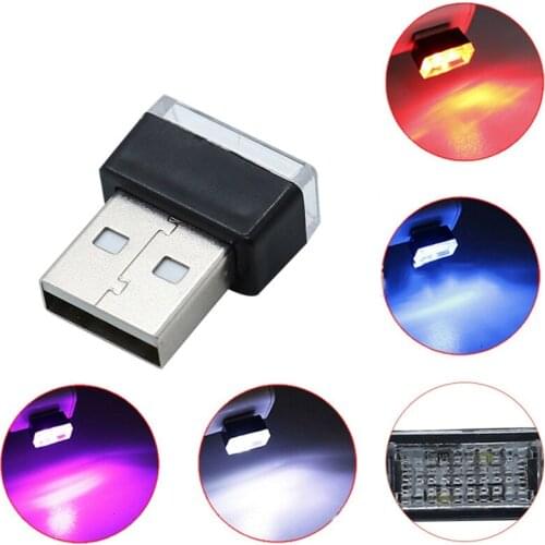 7 Colors Mini USB Multi-function Light LED Modeling Car Ambient Atmosphere Light Neon Interior Decoration Lamp Car Accessories