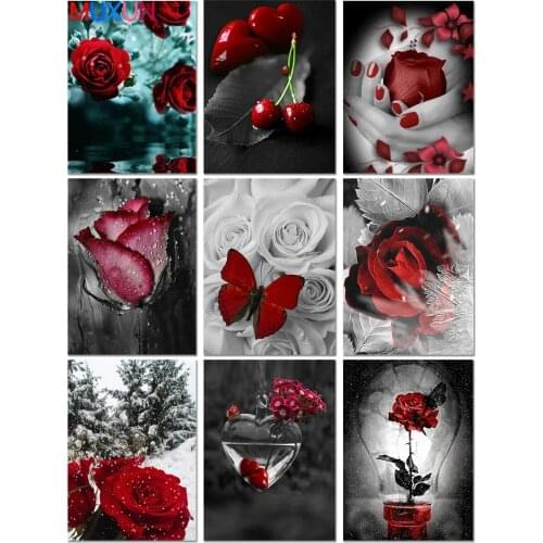 5D Diamond Painting Full Square Flower Diamond Embroidery Sale Roses Diamond Mosaic Picture Of Rhinestone Home Decor Gift H023