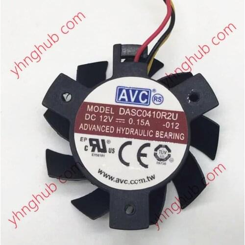 AVC DASC0410R2U -012 DC 12V 0.15A Dia. 36mm C.T.C 26mm 3-Wire Server Cooling Fan