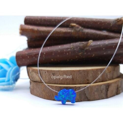 Free Shipping 1pc Opal Necklace opal elephant Transparent nylon chain necklace best quality with 925 sterling silver necklaces