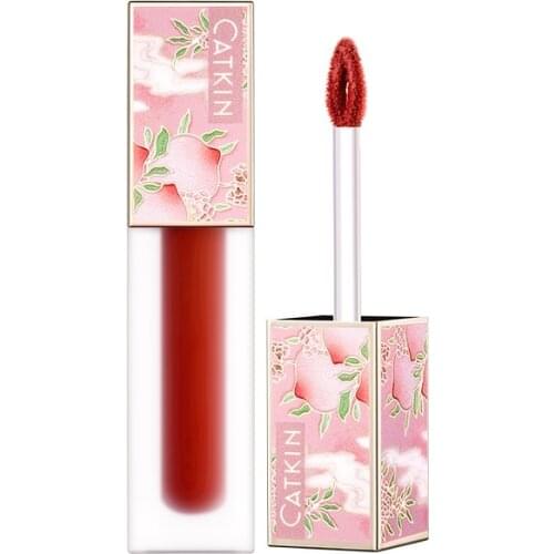 Catkin Peach Blossom Spring Semi Matte Lip Lacquer Lasting Moisturizing and Nourishing Discoloration Resistant