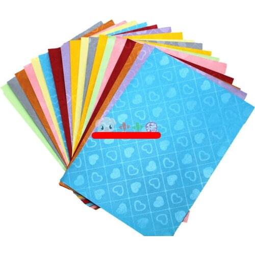 18 pcs with 9 colors A4 size colourful High-grade embossed paper Pearl paper special Double heart origami texture color paper