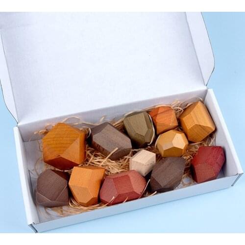 Stacking Rainbow Set Balancing Building Wood Toy Gift Kids Educational Puzzle Toy Stacking Stone Game for Children Gift