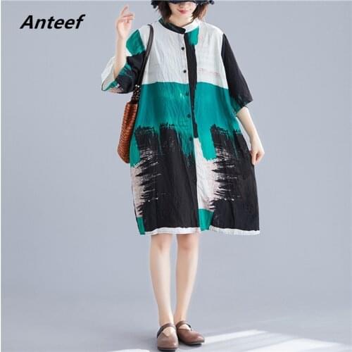 Cotton linen vintage korean style plus size Casual loose long summer shirt women blouse 2021 clothes ladies tops streetwear 5XL