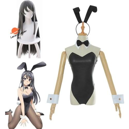 Rascal Does Not Dream of Bunny Girl Senpa Mai Sakurajima Cosplay Costume Wig Sexy Jumpsuit Christmas Party Suit Uniform
