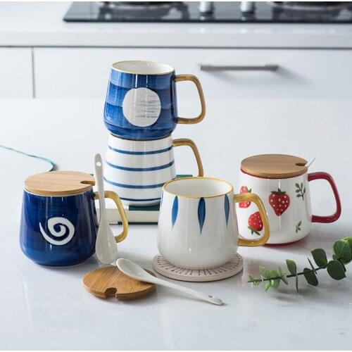Colored glaze Ceramic Mug,ninja cup Creative Moring Mug with Lid,Milk Coffee Tea Unique Porcelain Cups Drinkware Gifts