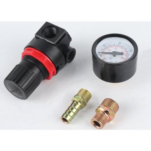 Mini 1/4 Thread 180PSI/12Bar Air Pressure Reducing Regulator Air Source Treatment Unit With Pressure Gauge Easy Installation