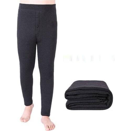 Mens Warm Pants Winter Thermal Underwear Bottoms Mens Leggings Thermos Pants Male Warm Wool Cotton Thicken Underwear Trousers