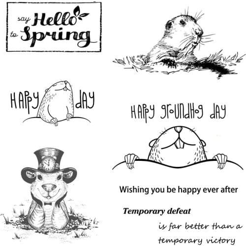 Groundhog Clear Stamps For DIY Scrapbooking Card Making Silicone Stamps Fun Decoration Supplies