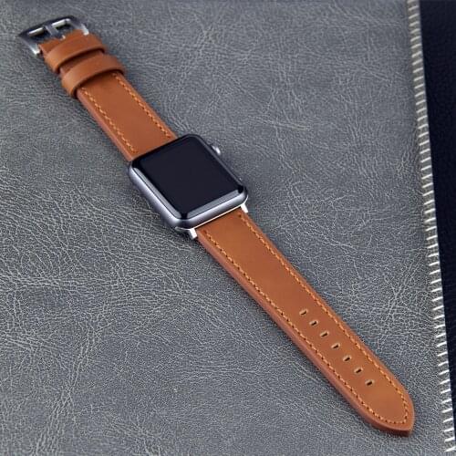 For Apple Watch Band 6 5 4 3 2 1 SE Leather Watch Band Strap for Apple Watch 44mm 40mm 42mm 38mm for iWatch Bands Accessories