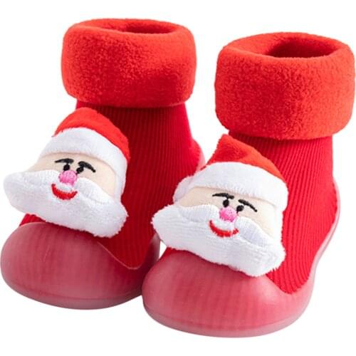 Newbron Shoes Toddler First Walkers Baby Kids Girls Boys Christmas 3D Cartoon Slipper Socks Shoes Prewalker Infants Footwear