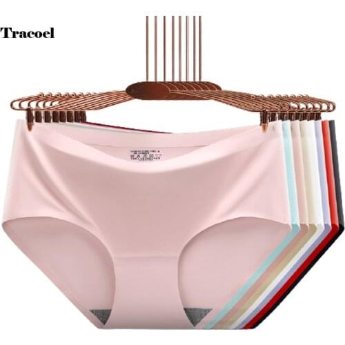 Tracoel Sexy Womens Seamless Panties Underwear Mid Waist Smooth Lingerie Underpants Female XXL Dropshipping Panty