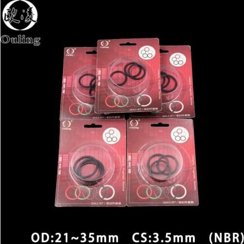 Boxed nitrile rubber NBR sealing O-ring oil-resistant thickness CS 3.5mm OD 21/22/23/24/25/26/27/28/29/30/31/32/33/34/35mm