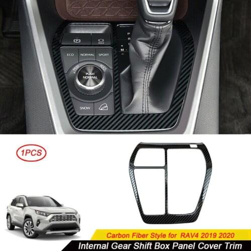 For Toyota RAV4 2019-2020 Carbon Fiber Style Internal Gear Shift Box Panel Cover Trim