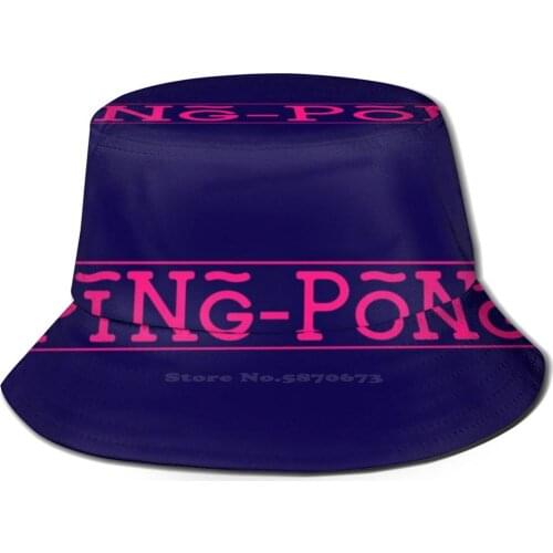 Ping - Pong Logo Korean Caps Funny Beach Bucket Hats Pingpong Trainer Instructor Team Athlete Ping Pong Ping Pong Funny Table