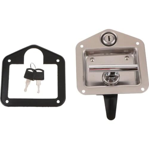 Truck Toolbox Lock Stainless Door Trailer RV Latch Handle Weld Screw Paddle Key Truck Accessories